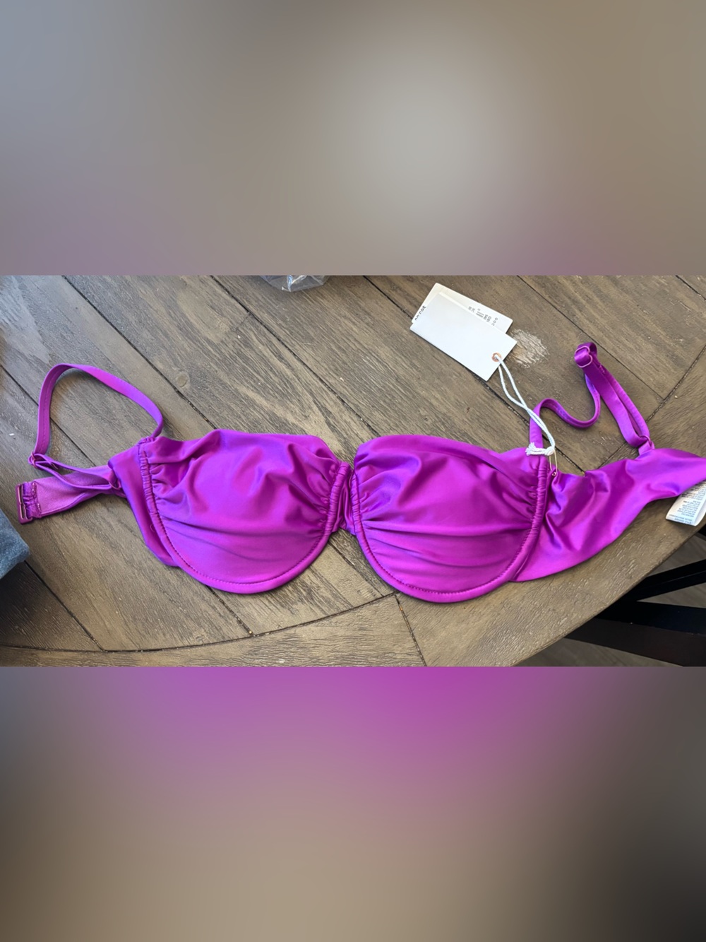 Good American Bright Orchid Bikini Top